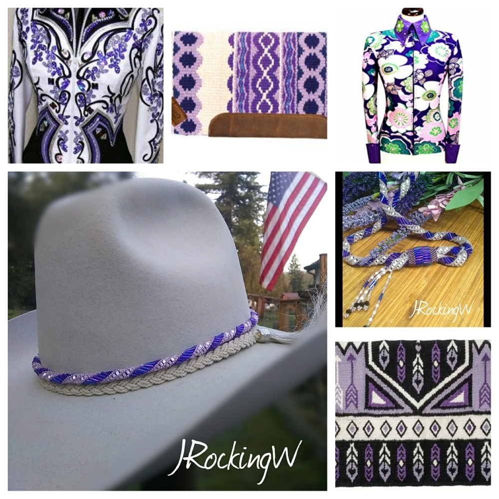 JRW Hand Made Adjustable Cowboy Purple Hat Band